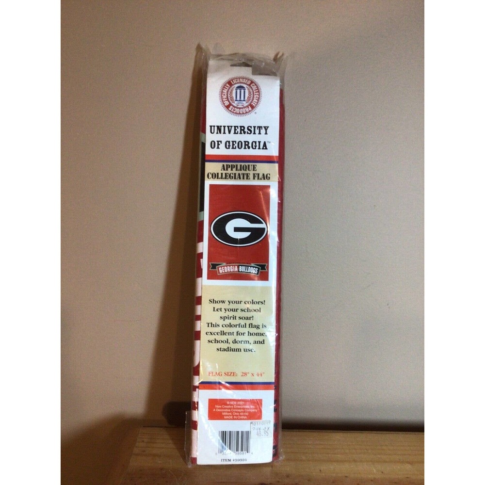 NCE Applique University Of Georgia Bulldogs Collegiate Licensed Flag 28 x 44 NWT